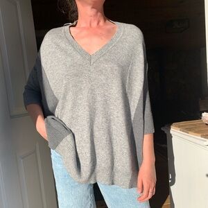Minimalist oversized “unique arm shape” wool blend sweater